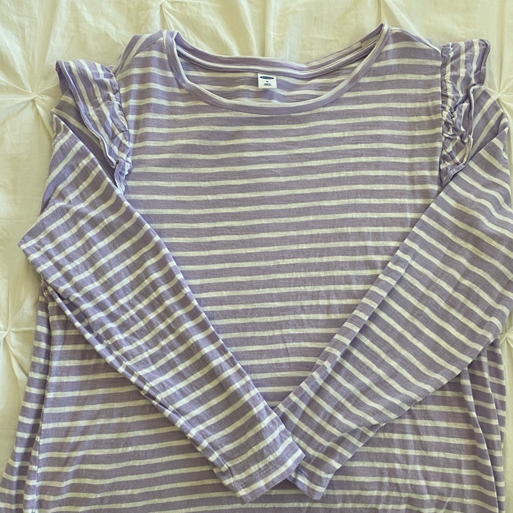 Lavender striped ruffle long sleeve!